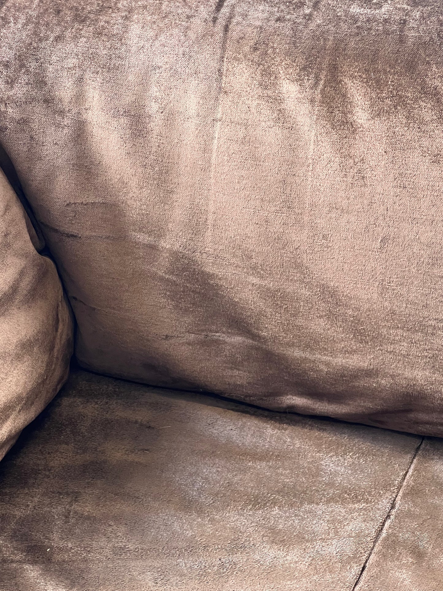 Brown Velvet Post and Rail Modular Sofa