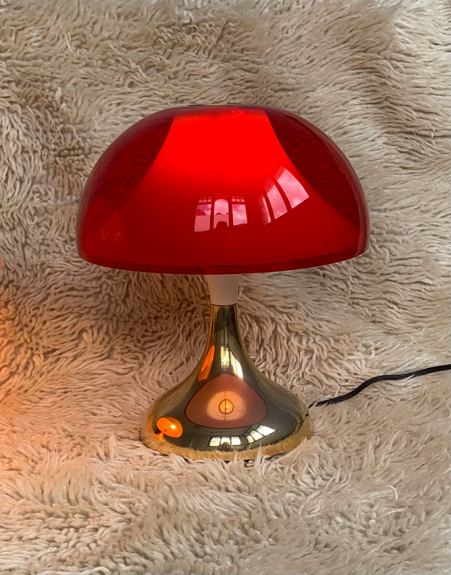 Red and Gold Mushroom Lamp