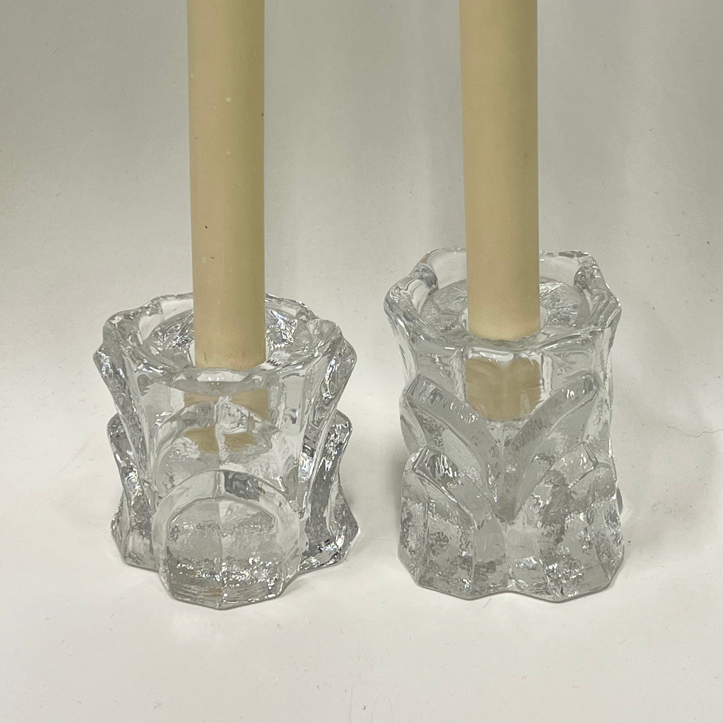 Heavy Glass Candlesticks