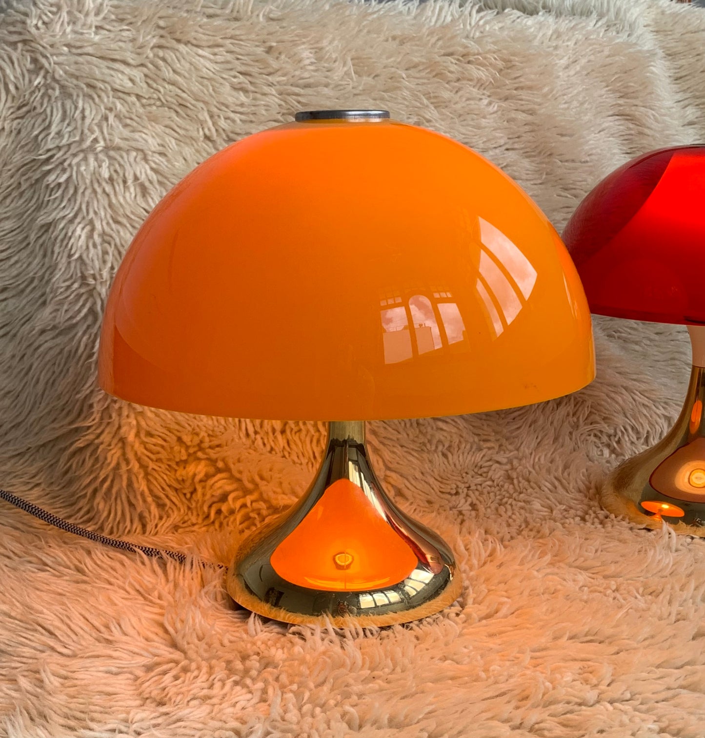 Yellow and Gold Mushroom Lamp