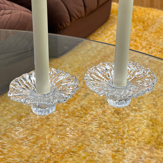 Frilly Crystal Candlesticks